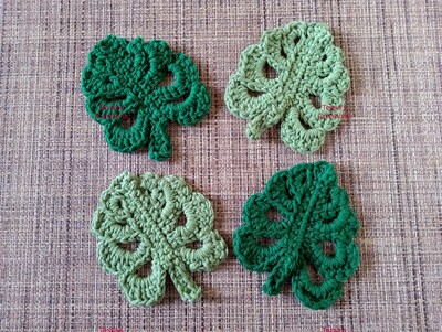 Crochet monstera leaf coasters with basket - image1
